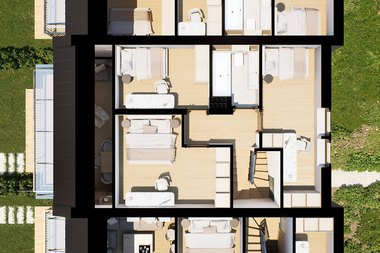 Antresola rozbudowana — wizualizacja 3D